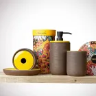 Bathroom Accessories in Yellow Refractory Clay Made in Italy - Antonella Viadurini