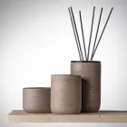 Modern Bathroom Accessories in Black Clay Made in Italy - Antonella Viadurini