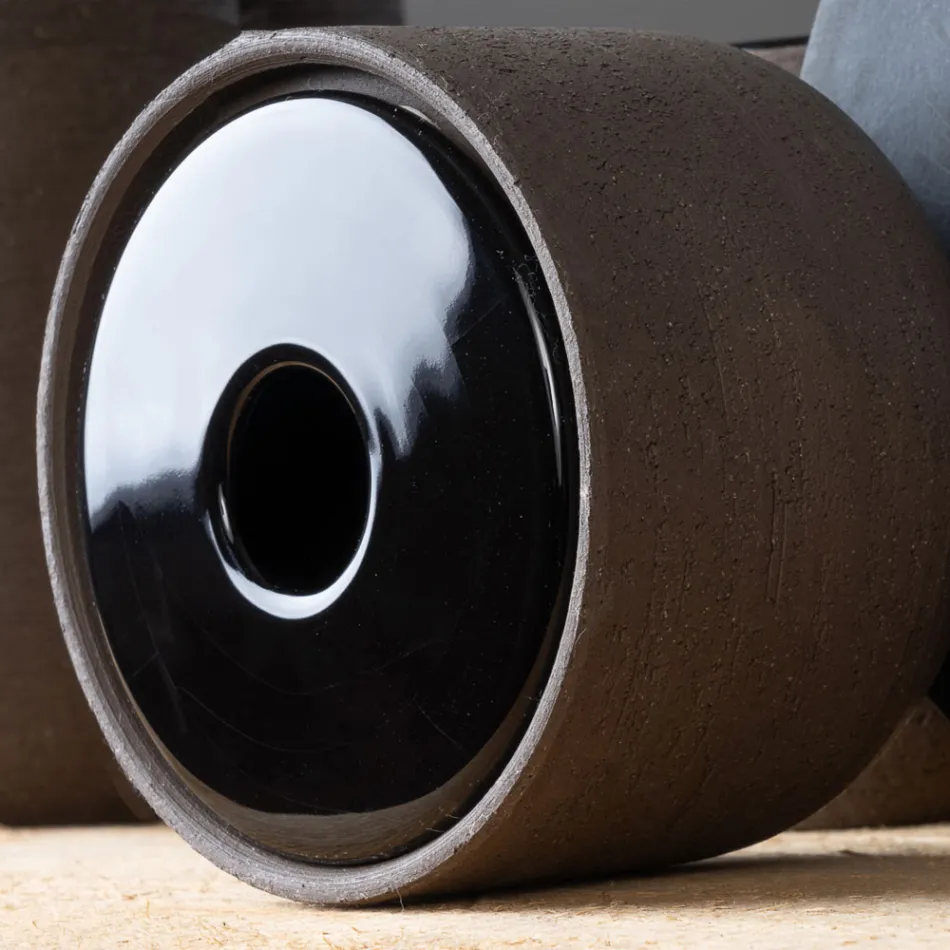 Modern Bathroom Accessories in Black Clay Made in Italy - Antonella Viadurini