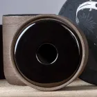 Modern Bathroom Accessories in Black Clay Made in Italy - Antonella Viadurini