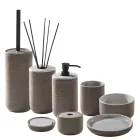 Bathroom Accessories Made in Gray Clay Made in Italy - Antonella Viadurini