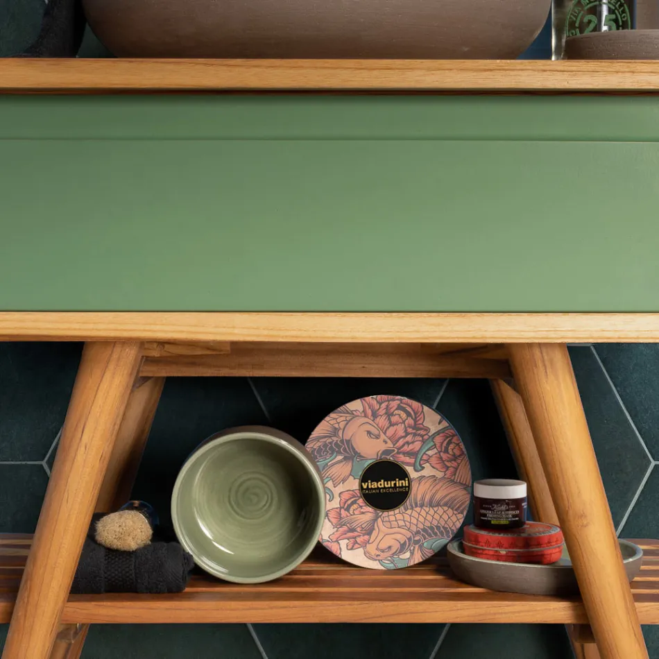 Green Bathroom Accessories in Refractory Clay Made in Italy - Antonella Viadurini