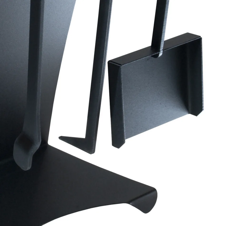Fireplace Accessories in Painted Steel Made in Italy 3 Pieces - Virgil Viadurini