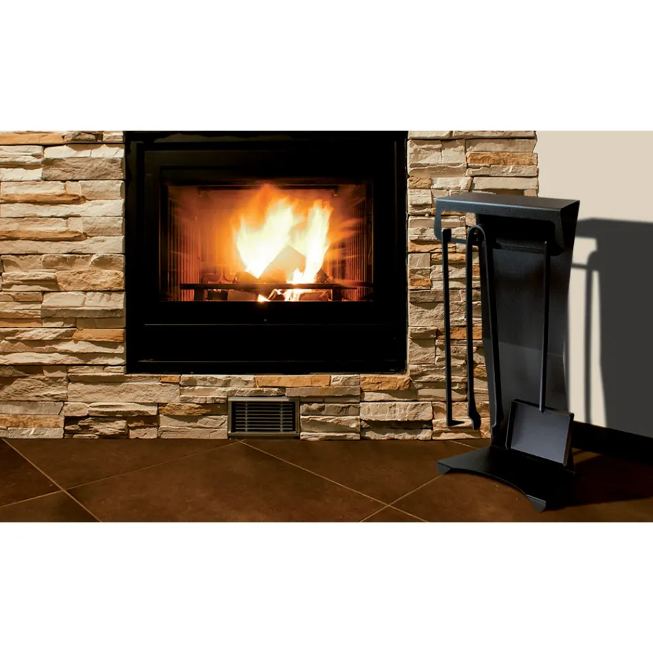 Fireplace Accessories in Painted Steel Made in Italy 3 Pieces - Virgil Viadurini