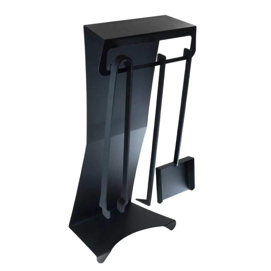 Fireplace Accessories in Painted Steel Made in Italy 3 Pieces - Virgil Viadurini