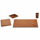 Desk Accessories in Regenerated Leather 5 Pieces Made in Italy - Aristotle Viadurini