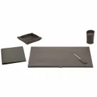Desk Accessories in Regenerated Leather 5 Pieces Made in Italy - Aristotle Viadurini