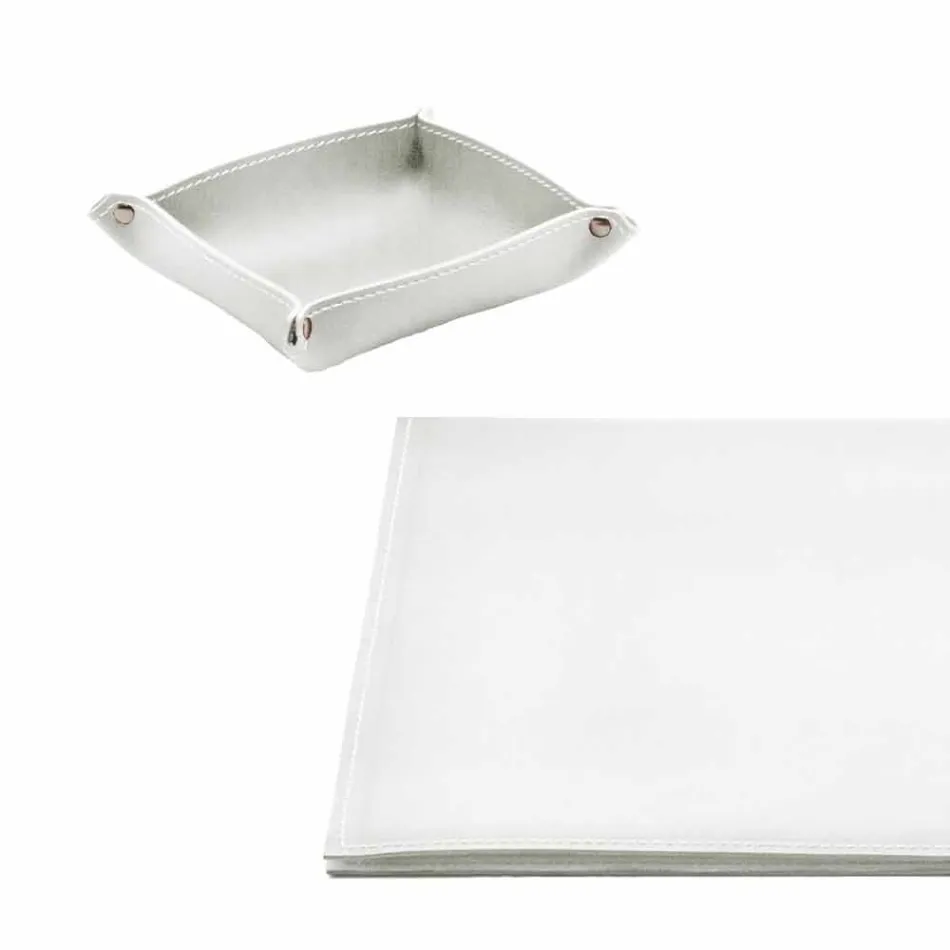 Desk Accessories in Regenerated Leather 5 Pieces Made in Italy - Aristotle Viadurini