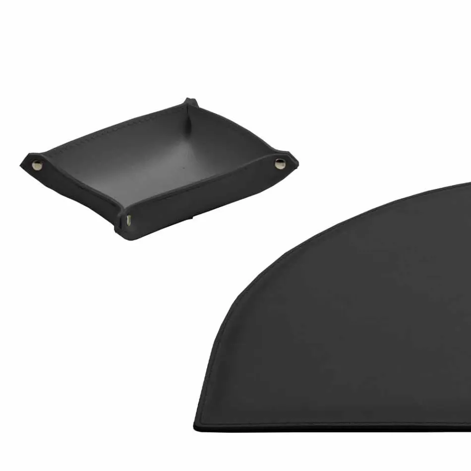 Desk Accessories in Regenerated Leather 4 Pieces Made in Italy - Medea Viadurini