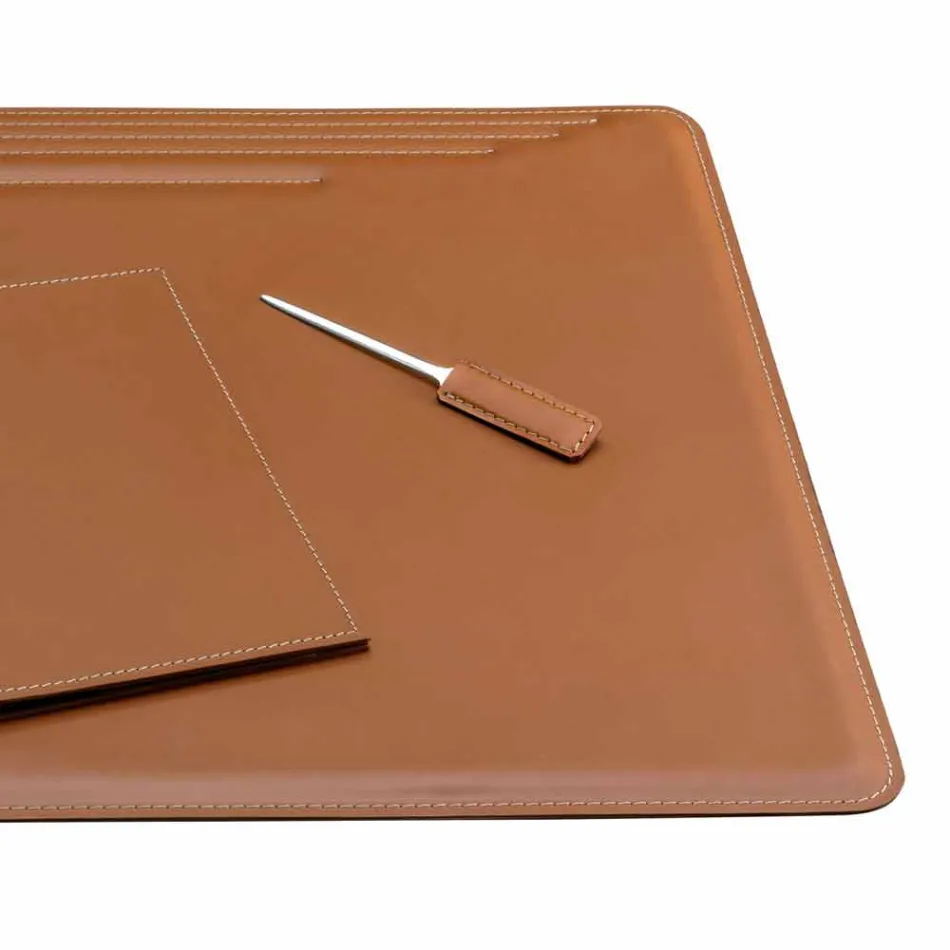 Desk Accessories in Regenerated Leather 5 Pieces Made in Italy - Ebe Viadurini