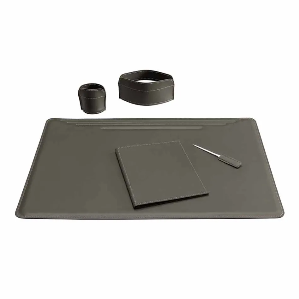 Desk Accessories in Regenerated Leather 5 Pieces Made in Italy - Ebe Viadurini