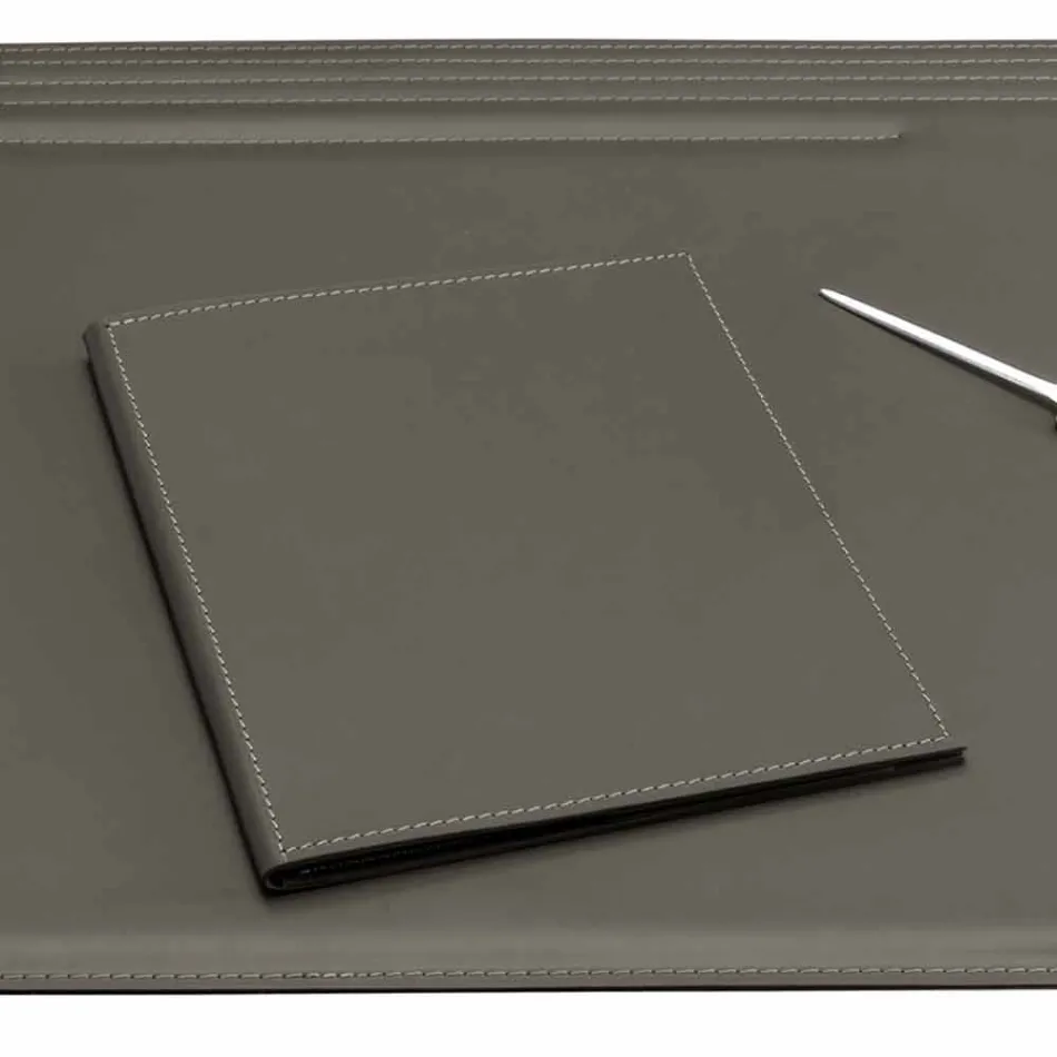 Desk Accessories in Regenerated Leather 5 Pieces Made in Italy - Ebe Viadurini