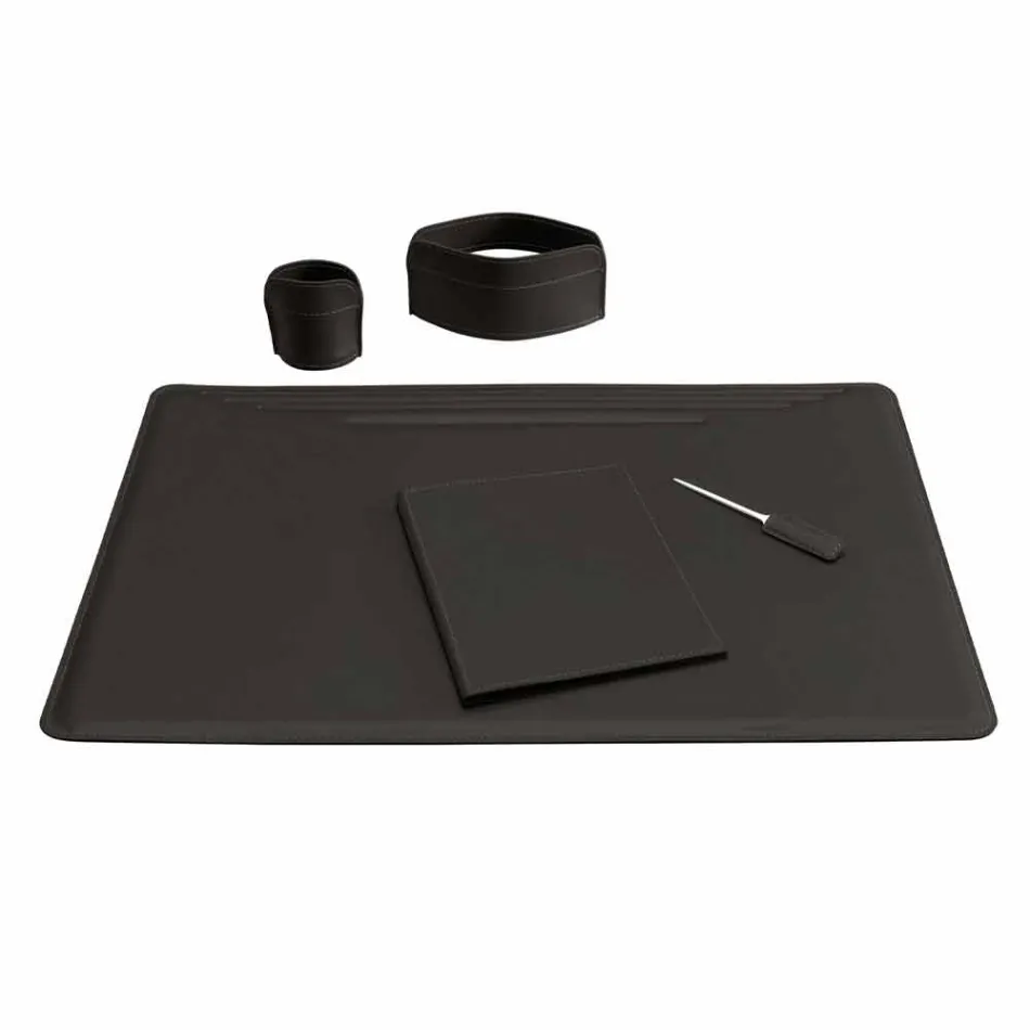 Desk Accessories in Regenerated Leather 5 Pieces Made in Italy - Ebe Viadurini