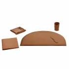 Desk Accessories in Regenerated Leather 5 Pieces Made in Italy - Medea Viadurini