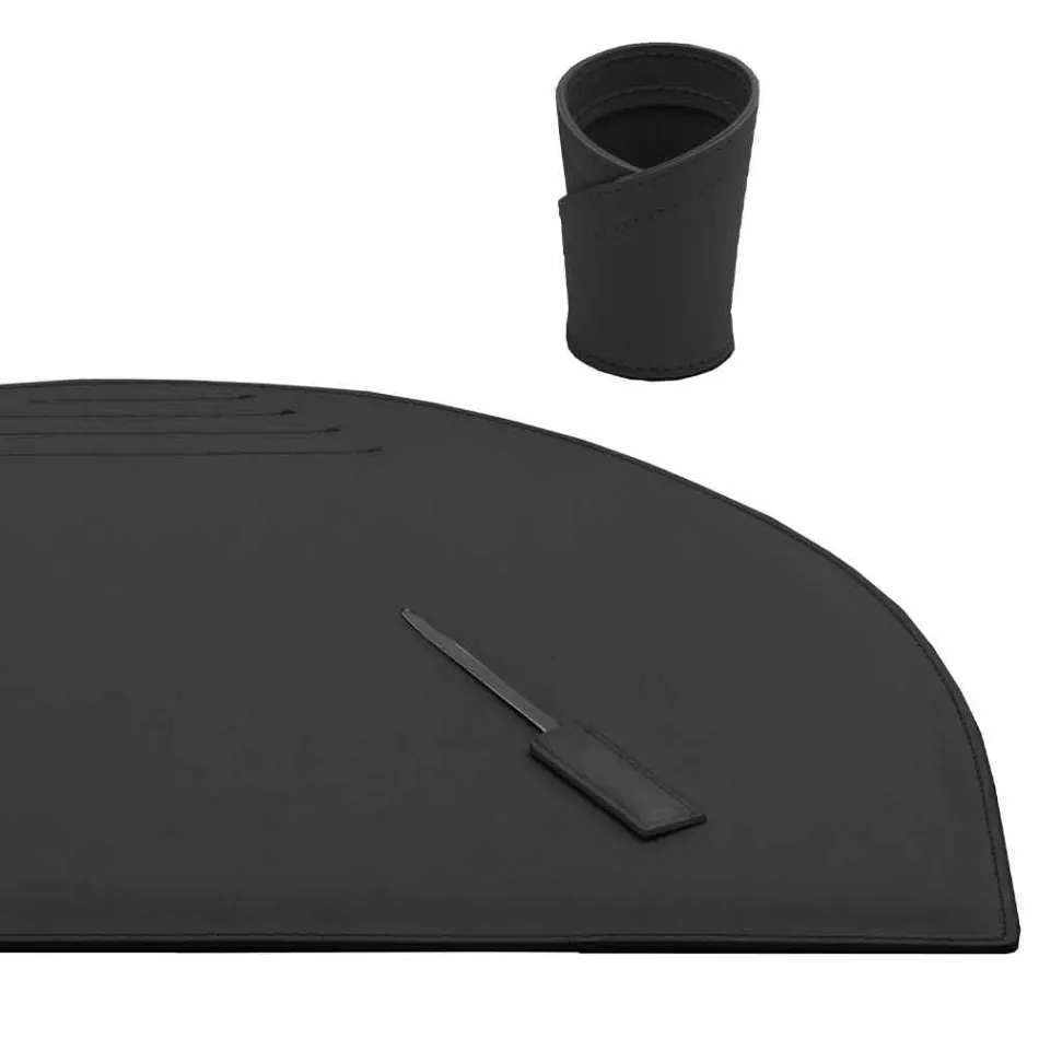 Desk Accessories in Regenerated Leather 5 Pieces Made in Italy - Medea Viadurini