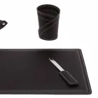 Accessories 4 Piece Regenerated Leather Desk Made in Italy - Ascanio Viadurini