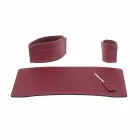 Accessories 4 Pieces Regenerated Leather Desk Made in Italy - Brando Viadurini