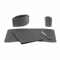 Office Accessories for Desk Made in Italy in Bonded Leather - Brando