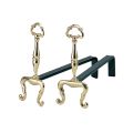 Fireplace Andirons Height 32 cm in Brass Made in Italy - Panda