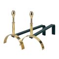 Brass Fireplace Andirons Height 30 cm Made in Italy - Wolf