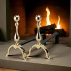 Brass Fireplace Andirons Height 32 cm Made in Italy - Bear Viadurini