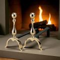 Brass Fireplace Andirons Height 32 cm Made in Italy - Bear