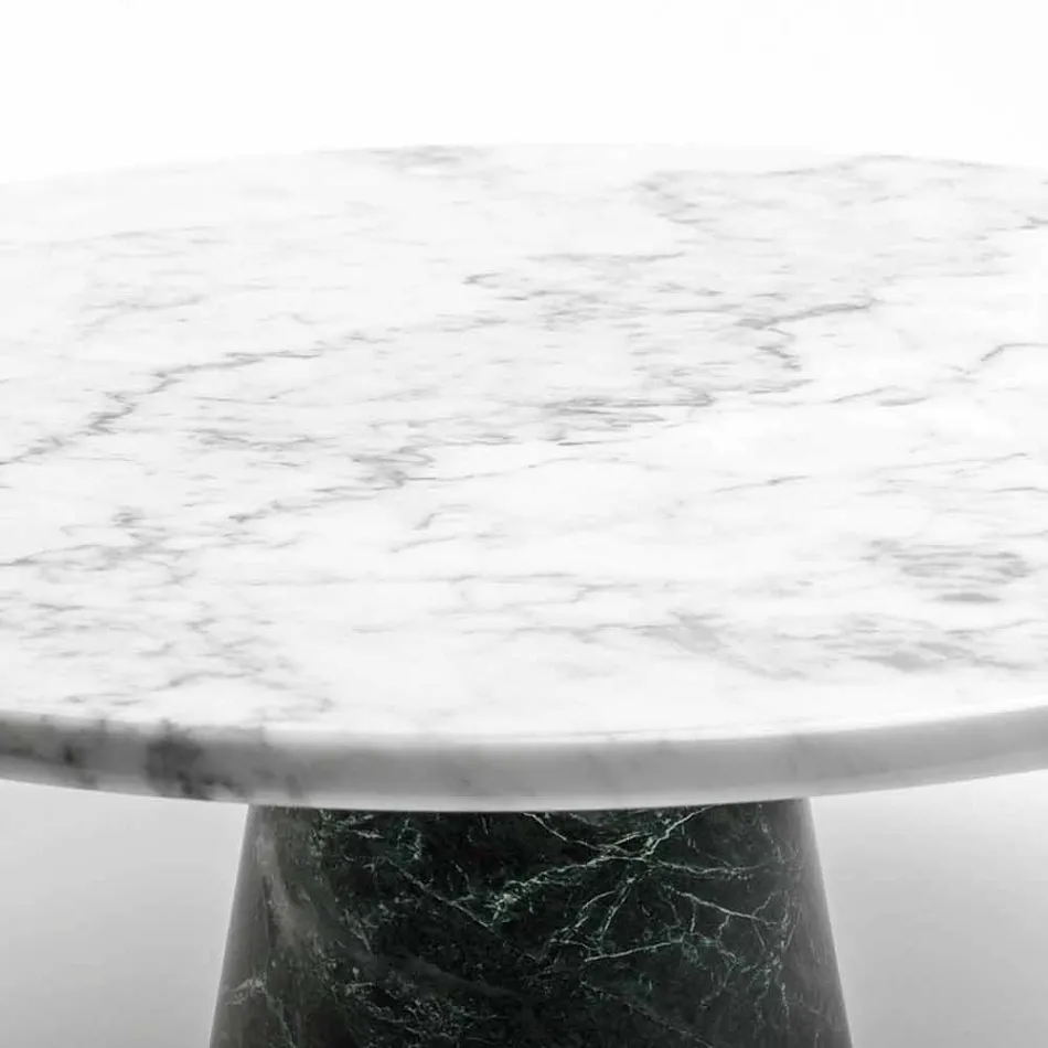 Modern Cake Stand in Carrara Marble and Marquinia Made in Italy - Spino Viadurini