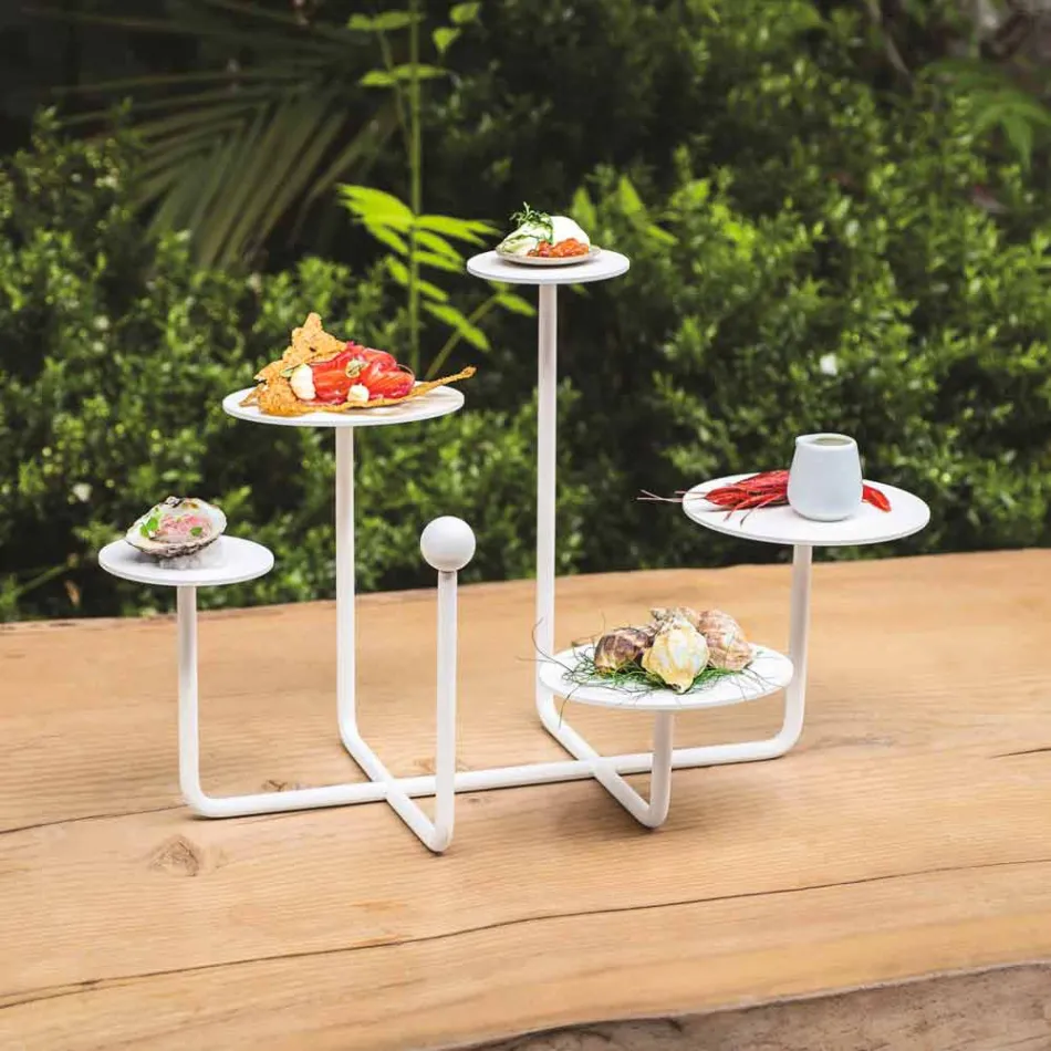 Design Sweets Stand in Painted Steel Made in Italy - Pennellope Viadurini