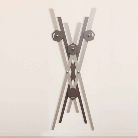 Modern Design Wall Coat Hanger Colored Wood for Entrance - Picasso Viadurini