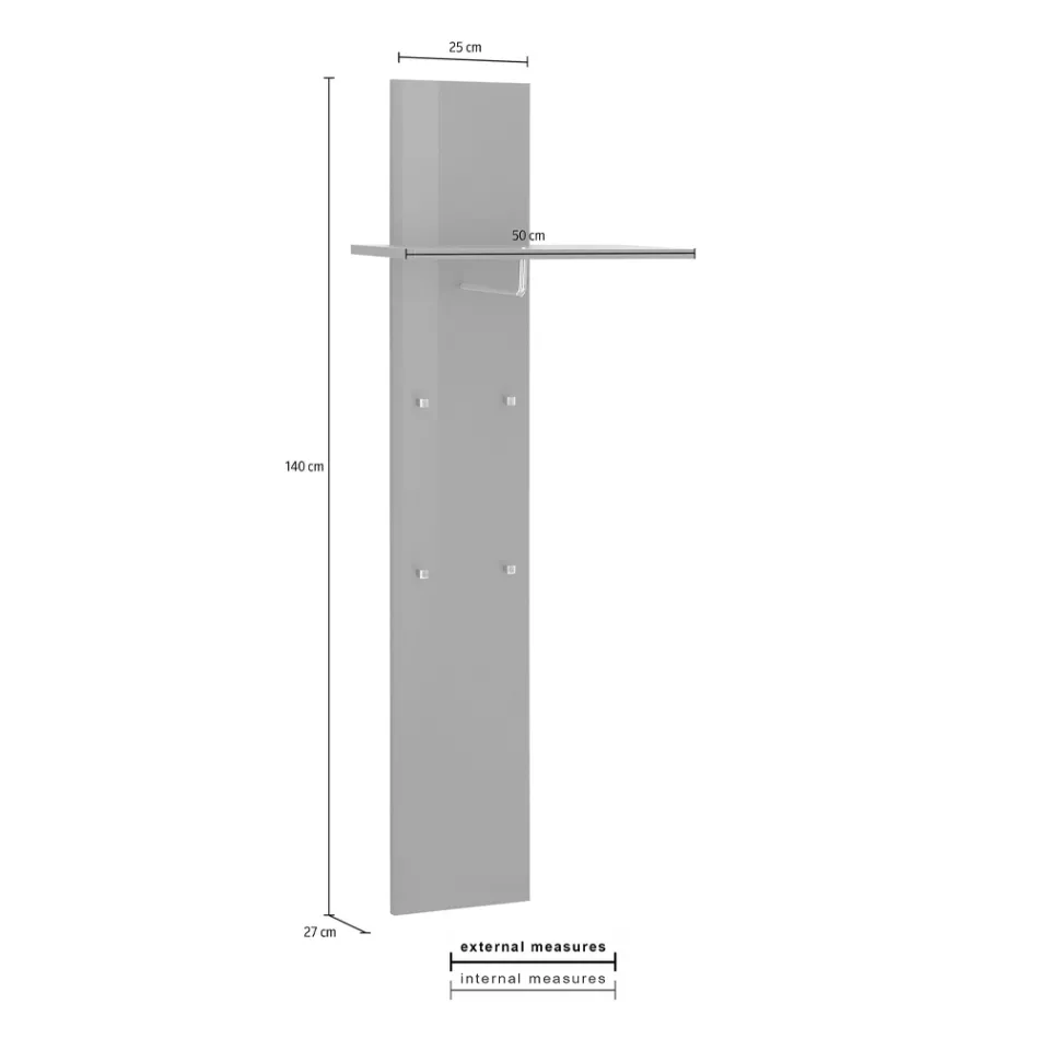 Hallway Coat Rack in White or Anthracite Glossy Wood - Emanuelito Viadurini