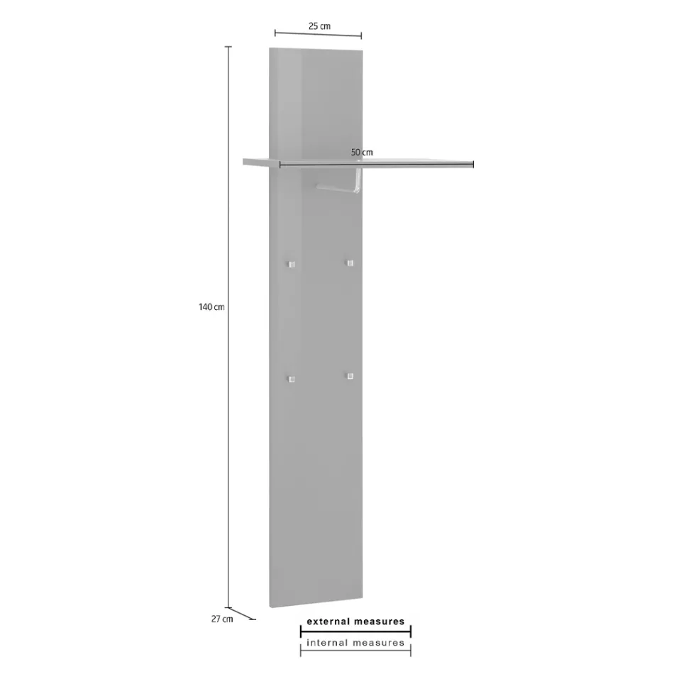 Hallway Coat Rack in White or Anthracite Glossy Wood - Emanuelito Viadurini