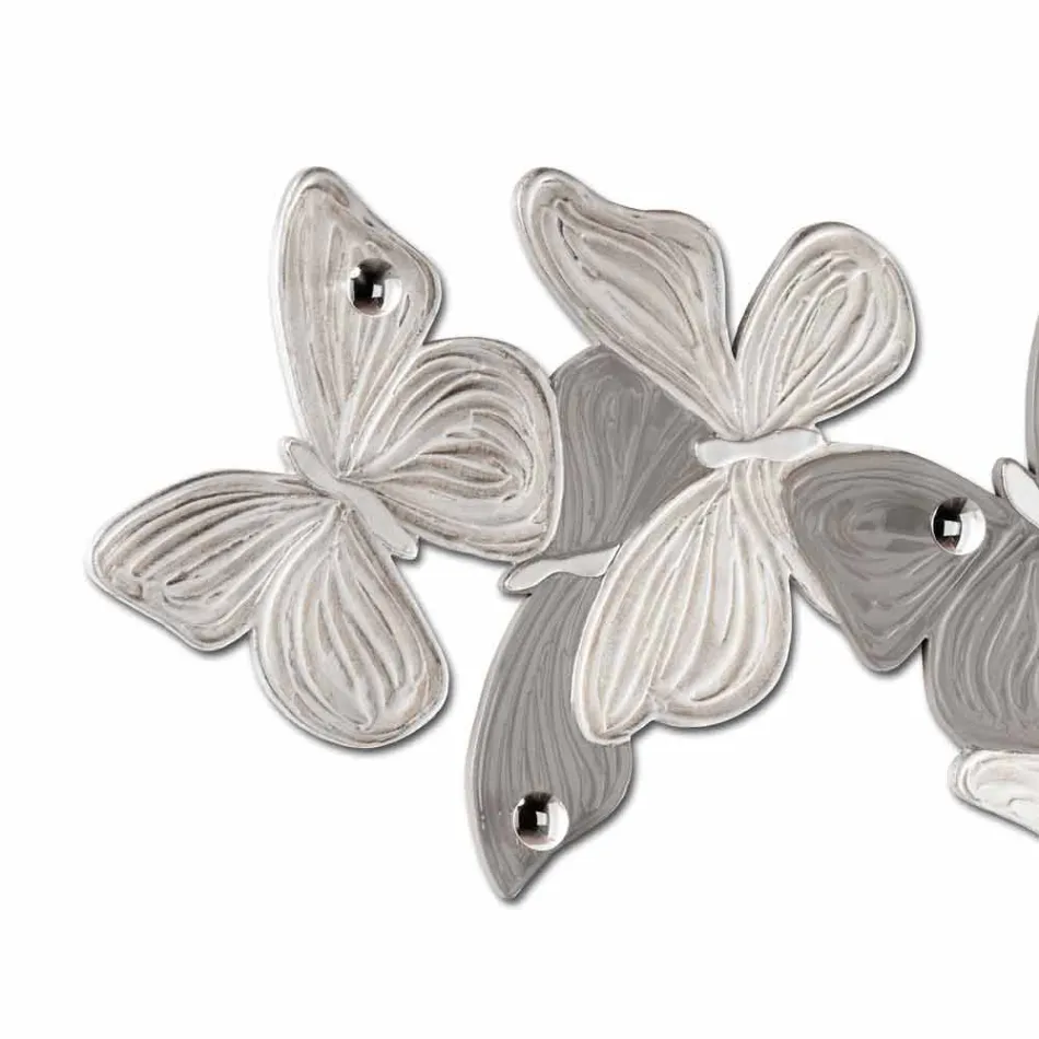 Wall hanger with design butterflies 5pomelli made in Italy Brice Viadurini