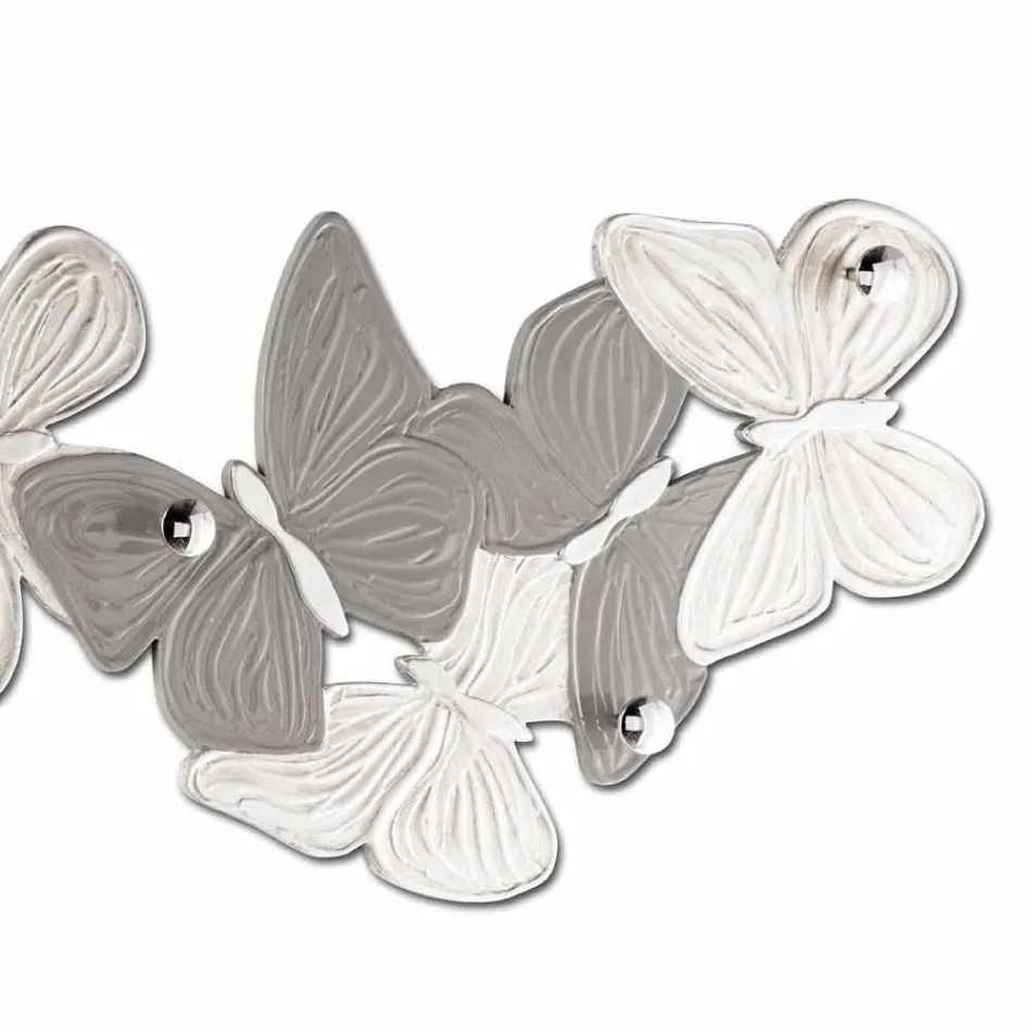 Wall hanger with design butterflies 5pomelli made in Italy Brice Viadurini