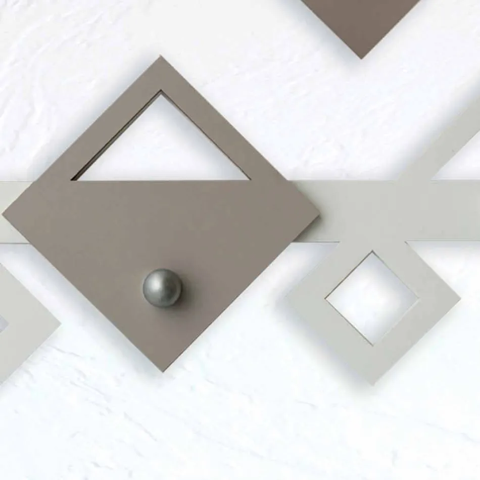 Wall Hanger in White and Beige Wood with Modern Geometric Design - Klimt Viadurini
