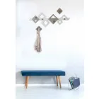Wall Hanger in White and Beige Wood with Modern Geometric Design - Klimt Viadurini
