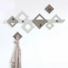 Wall Hanger in White and Beige Wood with Modern Geometric Design - Klimt Viadurini