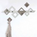 Wall Hanger in White and Beige Wood with Modern Geometric Design - Klimt