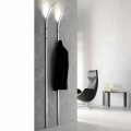 Metal Wall Coat Hanger with 2 Hooks and LED Light Made in Italy - Osmio