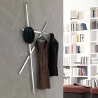 Wall Coat Rack in Painted Metal with 5 Pegs Made in Italy - Olmium Viadurini