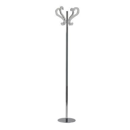 5 Arms Floor Coat Rack Steel and Transparent Acrylic - Gloriano Viadurini