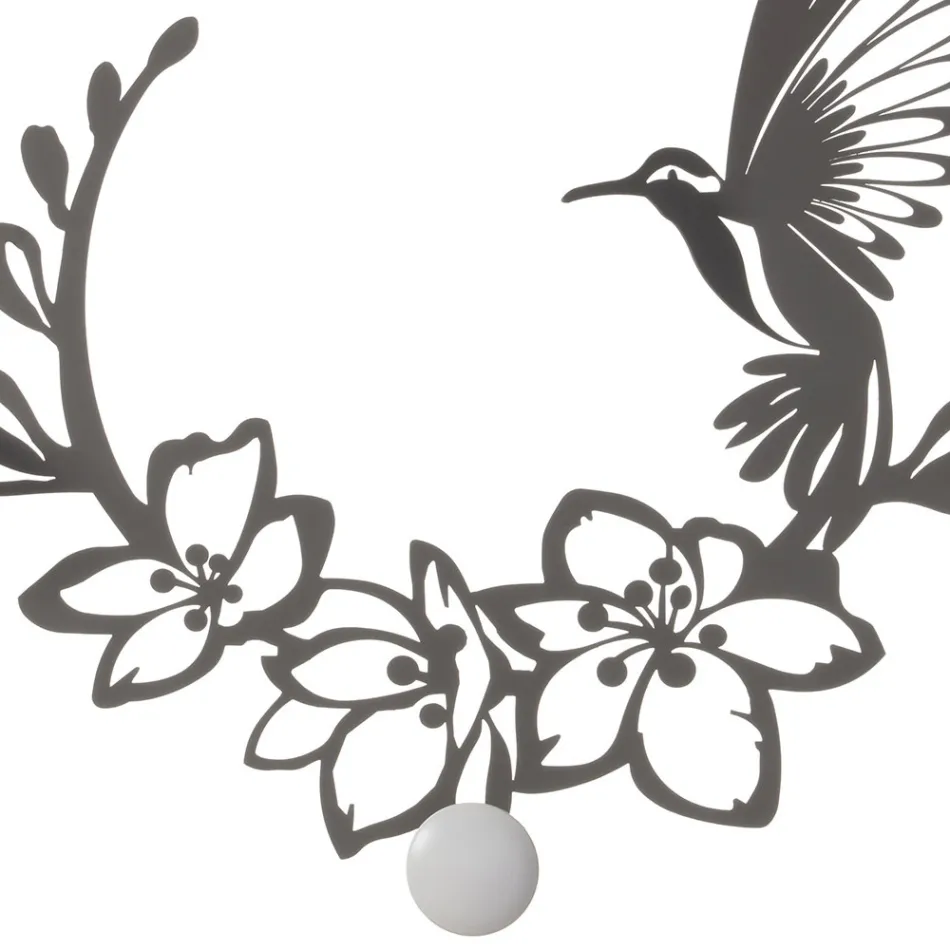 Iron Coat Hanger with Hummingbird Decoration Made in Italy - Key Viadurini