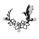 Iron Coat Hanger with Hummingbird Decoration Made in Italy - Key Viadurini