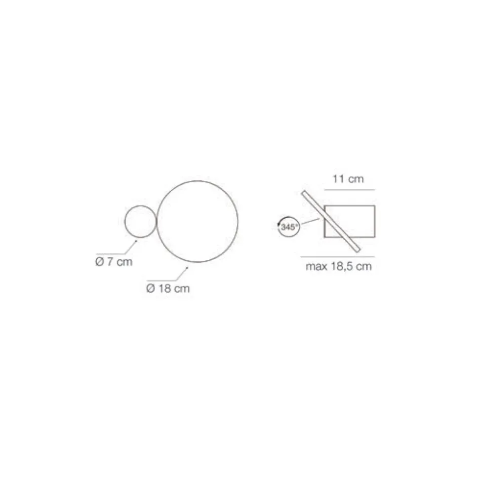 345° Rotating Metal Wall Light Made in Italy - Lumi Viadurini