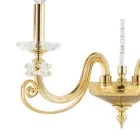 2 Lights Wall Lamp in Blown Glass and Classic Luxury Optical Crystal - Cassea Viadurini