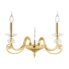 2 Lights Wall Lamp in Blown Glass and Classic Luxury Optical Crystal - Cassea Viadurini