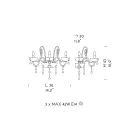 3 Lights Artisan Glass Wall Lamp of Venice Made in Italy - Florentine Viadurini