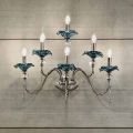 Classic 6 Light Wall Lamp in Glass, Crystal and Luxury Metal - Flanders