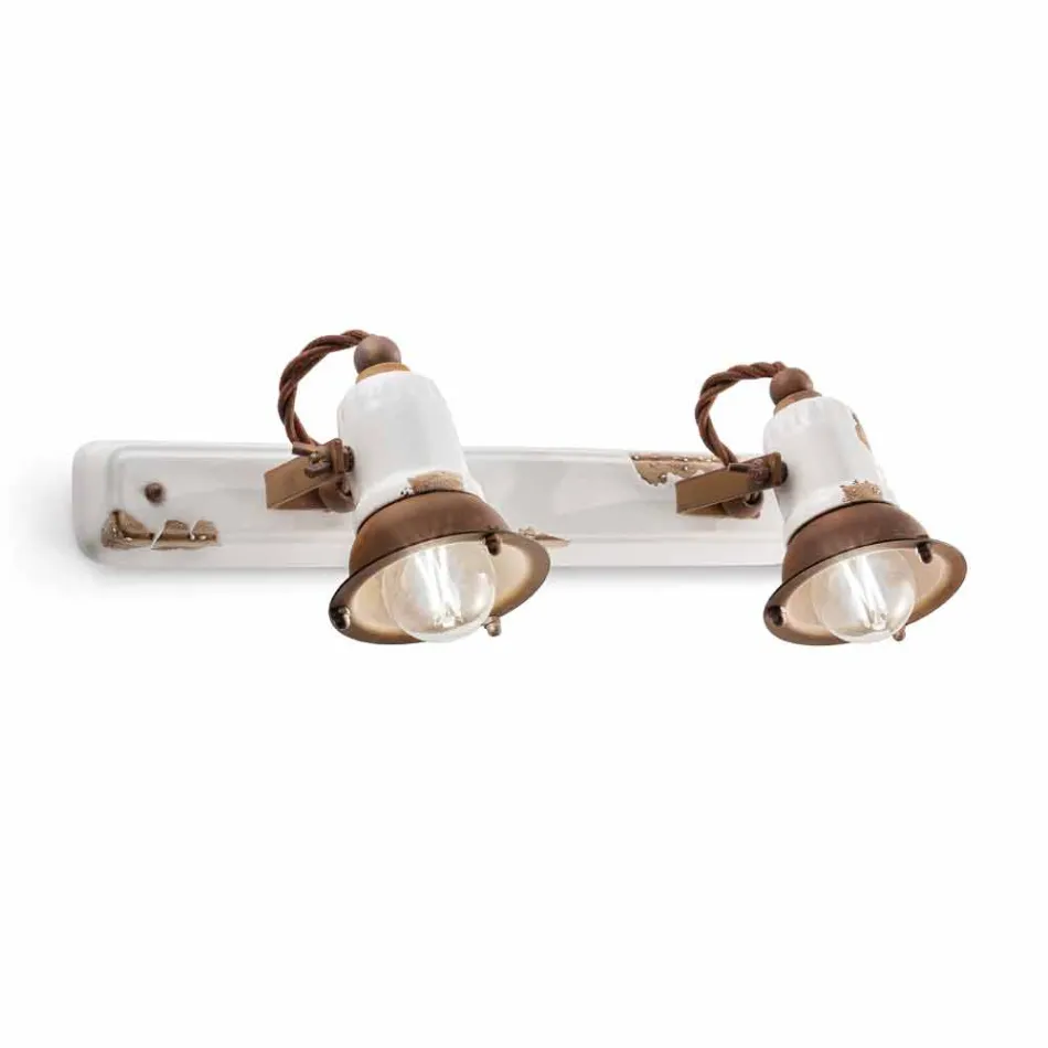 Applique two spotlights Amelia Ferroluce craft Viadurini