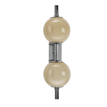 Lumira - Two-Light Wall Lamp with Vertical Plate in Glass and Metal Made in Italy Viadurini