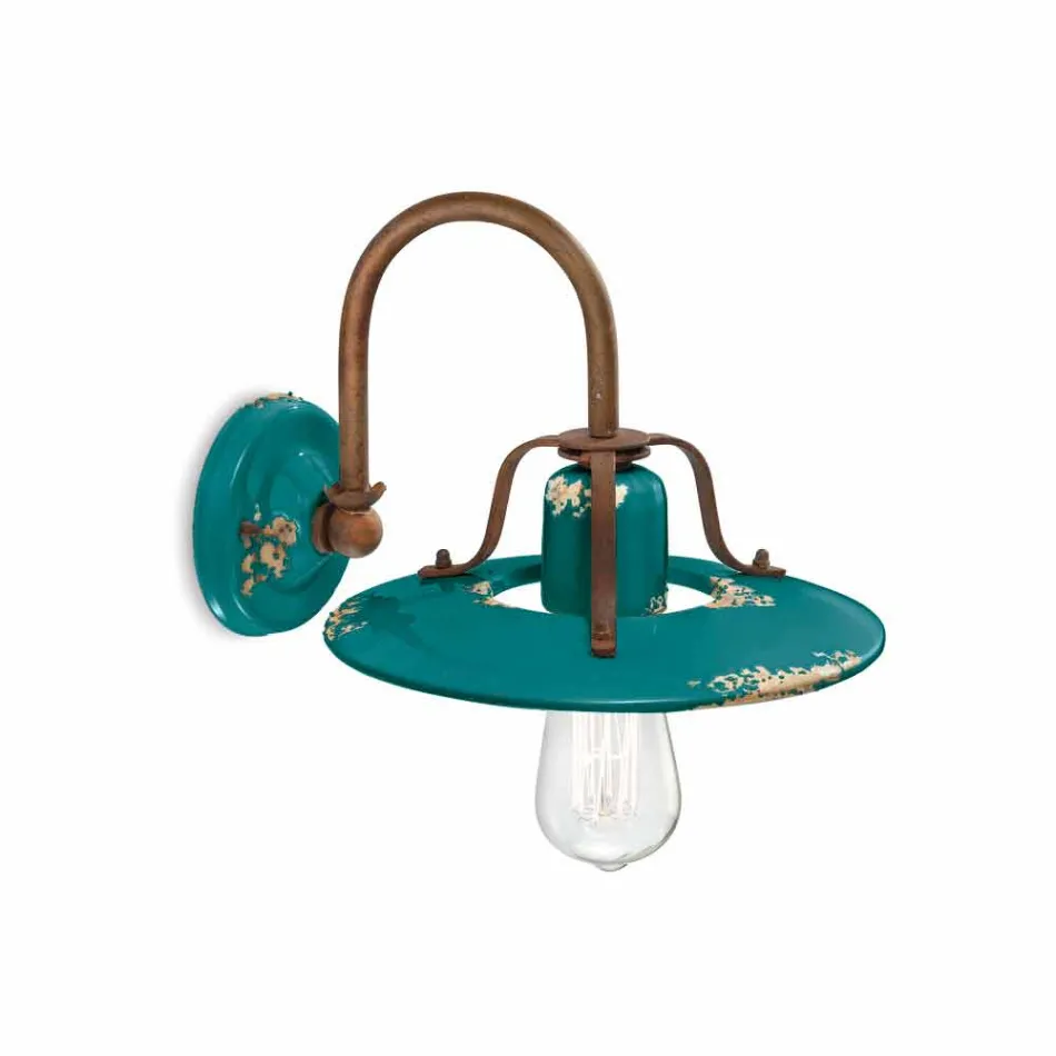 Applique country spotlight in metal and ceramic Gladys Ferroluce Viadurini